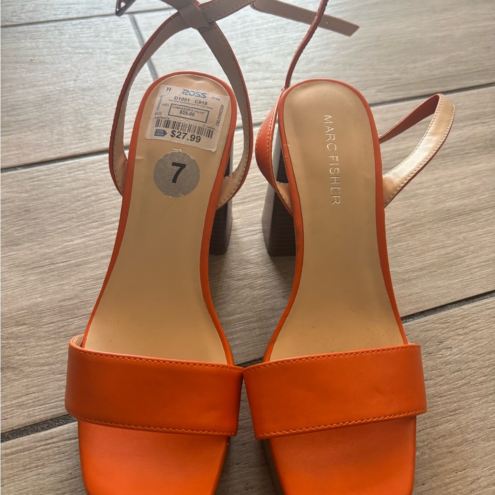Marc Fisher Women's Bright Orange Heels
